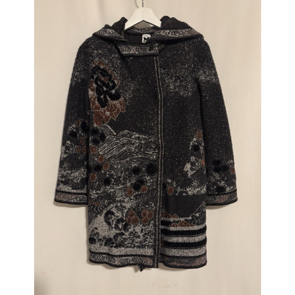 Missoni Wool Blend Cardigan Sweater Medium Floral Hoodie Long Designer Wool Blen - Picture 1 of 14